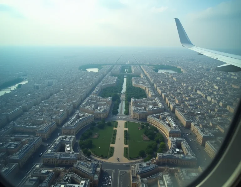 Vue aérienne de la superficie de Paris et de son tissu urbain dense comparée aux métropoles mondiales